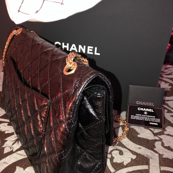 Chanel 2.55 black/gold reissue (227) Jumbo flap - Picture 2 of 8